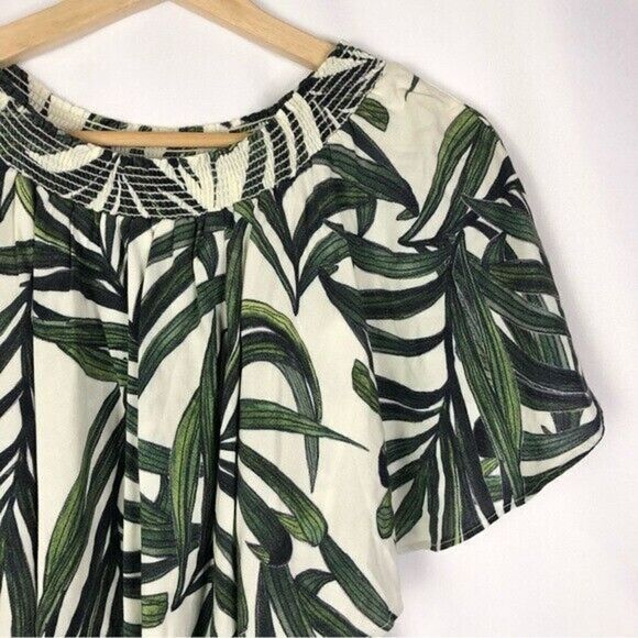 Show Me Your Mumu Rosarita Green Tropical Leaf Off Shoulder Romper S - Picture 5 of 6